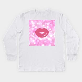 Valentine Lips Kids Long Sleeve T-Shirt